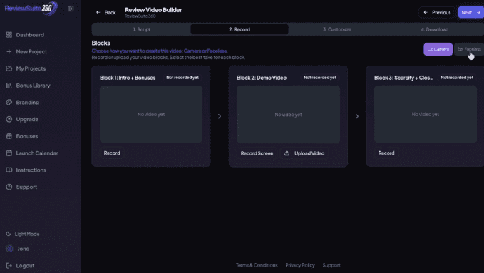 ReviewSuite360 final video output and bonus page result
